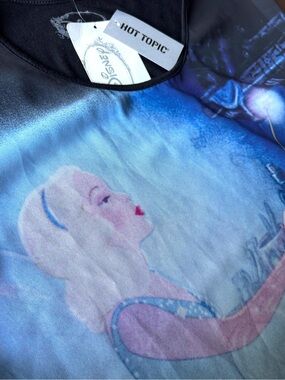 Disney Pinocchio Blue Fairy Hot Topic Tunic Top L NWT Sheer Hi Low